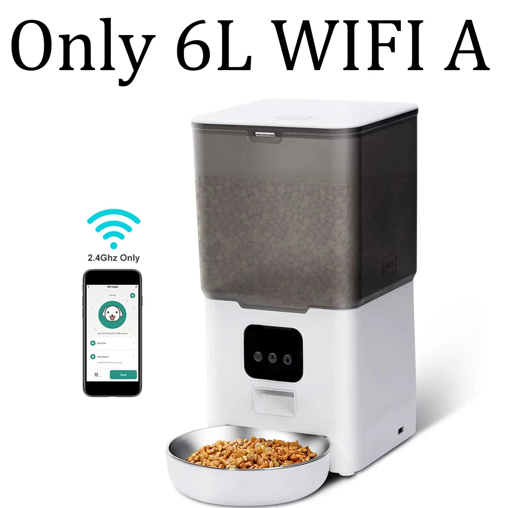 6L Dog Automatic Feeder Transparent Pet Smart Feeder 2L Cats Dispenser Feeding Bowl Remote Tuya WIFI Control Dry Food Pet Feeder
