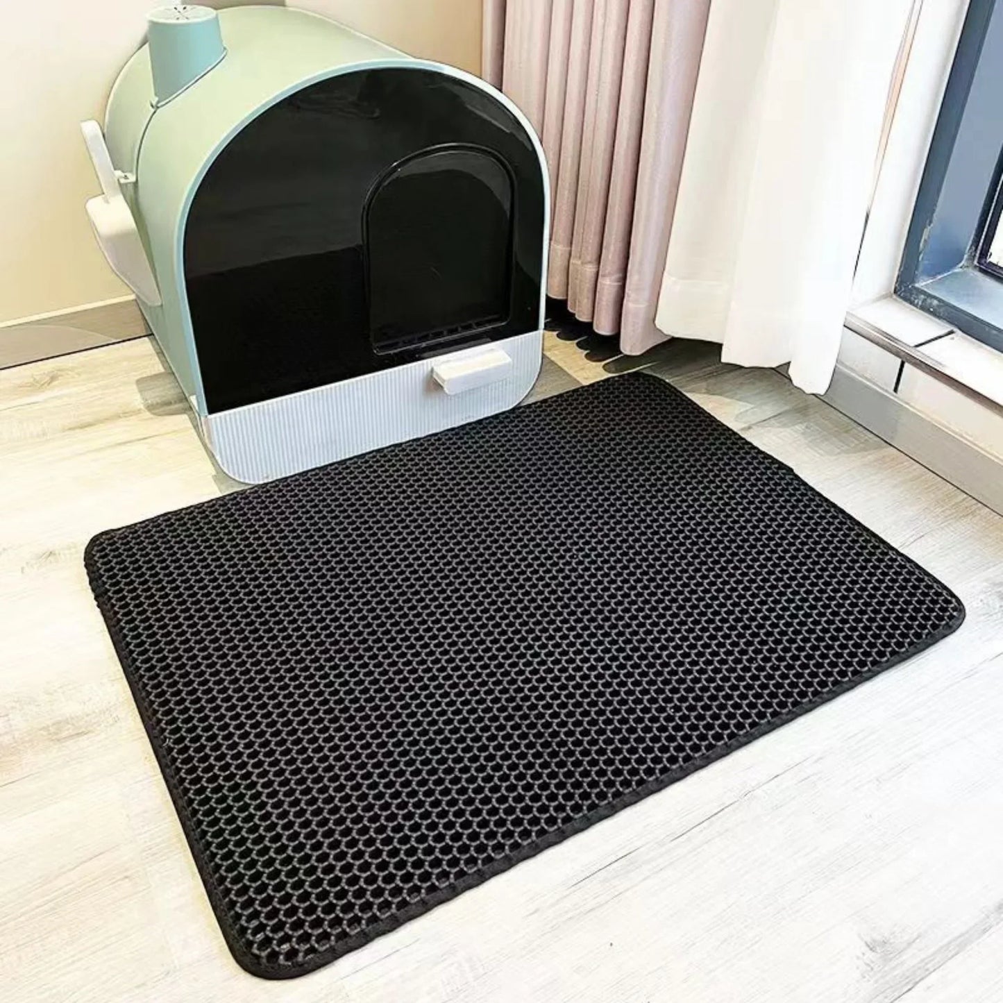 Extra Large Heavy Duty Cat Litter Mat - Waterproof, Non-Slip, Washable Floor Protector for Litter Box Sand Control