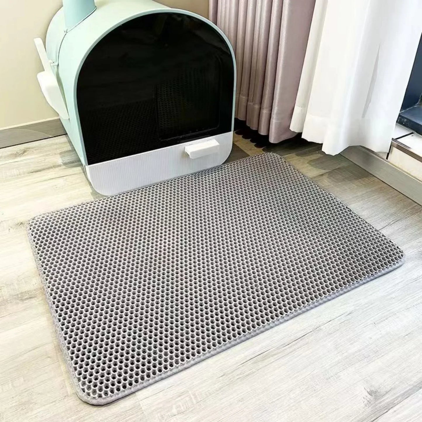 Extra Large Heavy Duty Cat Litter Mat - Waterproof, Non-Slip, Washable Floor Protector for Litter Box Sand Control