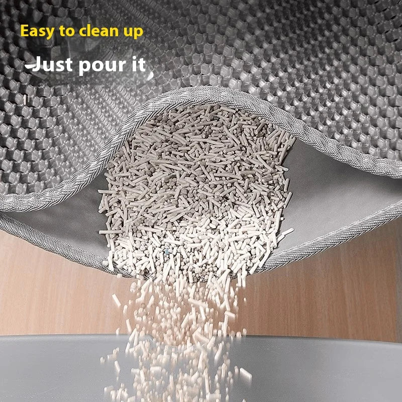 Extra Large Heavy Duty Cat Litter Mat - Waterproof, Non-Slip, Washable Floor Protector for Litter Box Sand Control