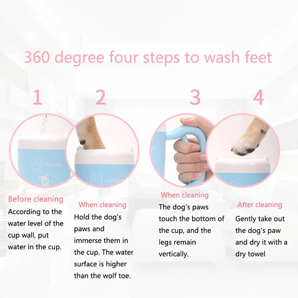 Outdoor Portable Pet Dog Paw Cleaner Cup Soft Silicone Foot Washer Clean Dog Paws One Click Manual Quick Feet Wash Cleaner