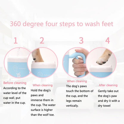 Outdoor Portable Pet Dog Paw Cleaner Cup Soft Silicone Foot Washer Clean Dog Paws One Click Manual Quick Feet Wash Cleaner