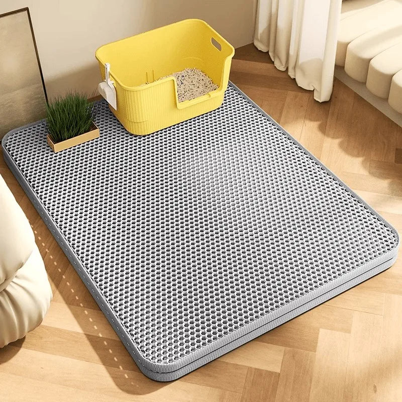 Extra Large Heavy Duty Cat Litter Mat - Waterproof, Non-Slip, Washable Floor Protector for Litter Box Sand Control